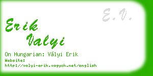 erik valyi business card