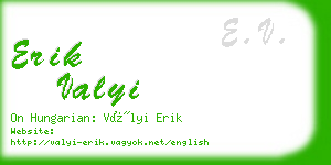 erik valyi business card